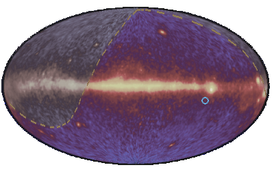 Event 3128900 on EGRET 3rd catalogue sky map